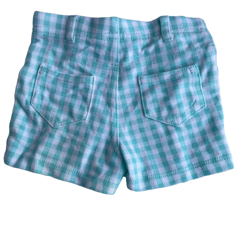 Garanimals short baby 3-6 months white and turquoise squared - Picture 2 of 2
